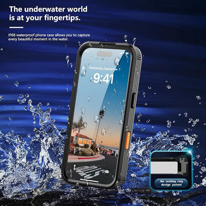 Guppy for iPhone 17 Magnetic Waterproof Case, Built-in Screen Protector [IP68 Waterproof][14FT Military Drop Proof] 360° Full Body Protection Dustproof Shockproof Heavy Duty Rugged Case-Black