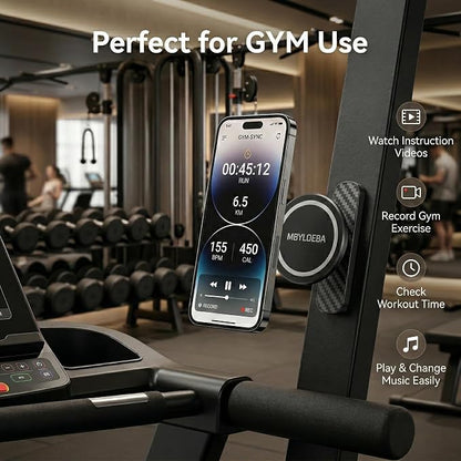 Magnetic Golf Cart Phone Holder & Gym Mount - N52 Strong Magnet for Any Metal Surface, Versatile Golf Cart Accessories, Birthday Gifts for Men Husband, Fits MagSafe iPhone 17-12 (Black)