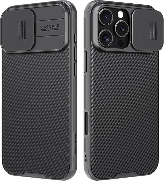 Nillkin for iPhone 16 Pro Case with Slide Camera Cover, [Full Camera Protection][Anti-Scratch] Military-Grade Protection, Anti-Fingerprint, Slim Phone Case for iPhone 16 Pro 6.3'' Black