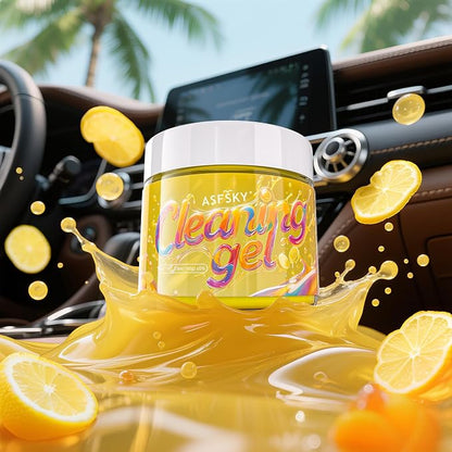 ASFSKY Keyboard Cleaning Gel (Lemon) Universal Cleaning Putty Dust Cleaning Car Interior Cleaner Car Dust Remover Car Slime Gifts for Men Women Girl（1 Pack）