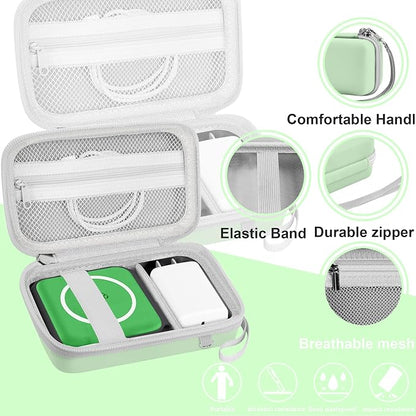 Leayjeen Travel Case Compatible with Hicober 3 in 1 Charging Station/UCOMX Nano Magnetic 2 in 1 Wireless Charger,Foldable Magnetic Charging Station Storage Holder Bag-Green(Case Only)
