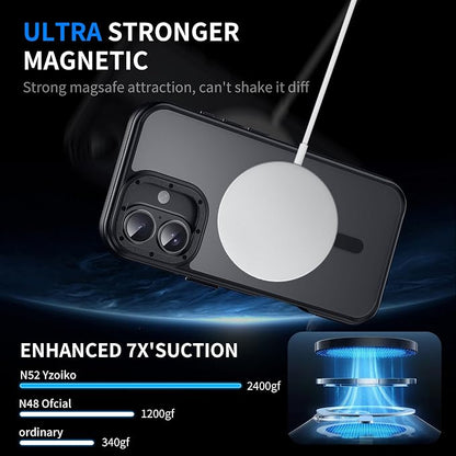 Strong Magnetic for iPhone 17 case [10Ft Military-Grade Protection] Compatible with fit MagSafe Shockproof Slim Thin Cover case for iPhone 17 6.3 inch, Black Bumper