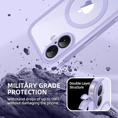 BERFY for iPhone 17 Case, Compatible with MagSafe, Built-in Privacy Screen Protector, Camera Protection, Shockproof Full Body Phone Case 6.3", Clear Lilac