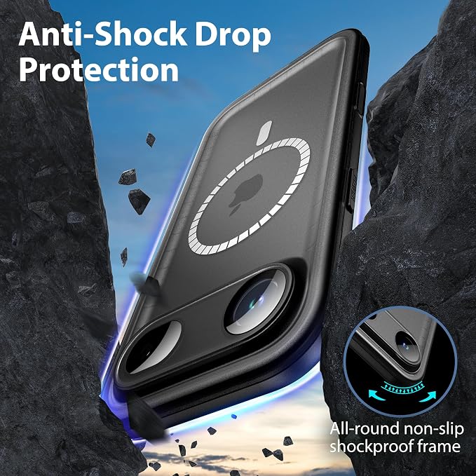 SPORTLINK for iPhone Air Waterproof Phone Case - Built in Screen Protector/Shockproof Compatible with MagSafe/Military Rugged/Dropproof/Dustproof/Heavy Duty, Full Body for iPhone Air 6.5 inch Black