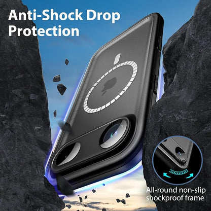 SPORTLINK for iPhone Air Waterproof Phone Case - Built in Screen Protector/Shockproof Compatible with MagSafe/Military Rugged/Dropproof/Dustproof/Heavy Duty, Full Body for iPhone Air 6.5 inch Black