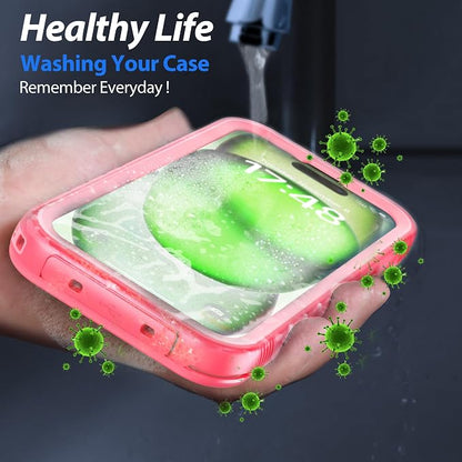 SPORTLINK for iPhone 15 Plus Case - IP68 Waterproof Military Protective Full Body Heavy Duty Shockproof 360 Sealed Dustproof with Camera Screen Protector Cover for i Phone 15 Plus 6.7" Pink