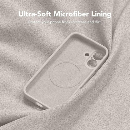 Magnetic for iPhone 16 Plus Case, Compatible with MagSafe, [Full Camera Protection][Screen Protector] Silicone Shockproof Protective Phone Case for iPhone 16 Plus 6.7", Stone