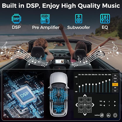 Double Din Car Stereo with 7" HD Touchscreen, Wireless Apple Carplay & Android Auto, Bluetooth, 240W, SWC, Subwoofer Output, Mirror Link, FM/AM Car Radio Receiver, Backup Camera