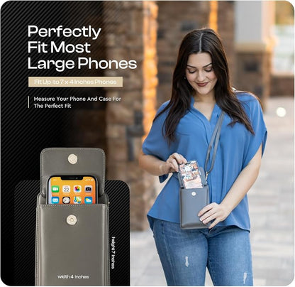 Claasico Crossbody Phone Purse for Women – RFID Phone Case Wallet w/Magnetic Closure & Separate Zipper Pocket Crossbody Bag