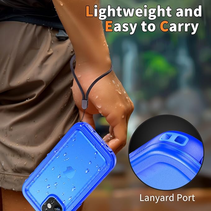 Cozycase Compatible with iPhone 12 Mini Waterproof Case - Full Body Rugged Dustproof Shockproof Case with Built-in Screen Protective Case for iPhone 12 Mini 5.4 inch (Blue)