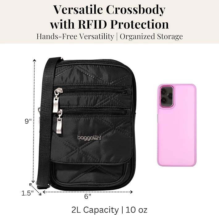Baggallini Journey Crossbody Bags for Women 9x6 Small Lightweight Travel Handbag W/RFID