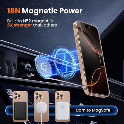 3 in 1 for iPhone 16 Pro Max Case Clear with MagSafe, Not Yellowing, Screen Protector*1 Camera Lens Protector*1, Military-Grade Protection for iPhone 16 Pro Max Phone Case 6.9 inch Clear
