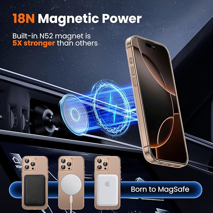 3 in 1 for iPhone 16 Pro Case Clear with MagSafe, Not Yellowing, Screen Protector*1 Camera Lens Protector*1, Military-Grade Protection for iPhone 16 Pro Phone Case 6.3 inch Clear
