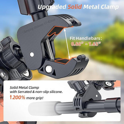 𝐍𝐞𝐰𝐞𝐬𝐭 Anti-Vibration Motorcycle Phone Mount Bike Phone Holder [Camera Friendly] E-Bike Handlebar Phone Holder with Secure Lock, Scooter Phone Holder for Bicycle/ATV Fit 4.7-7'' Phone