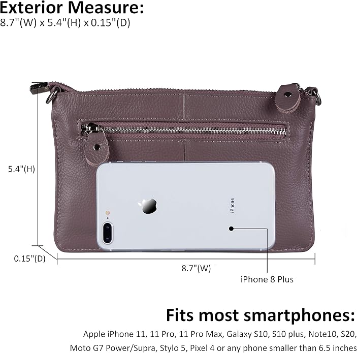 befen Genuine Leather Wristlet Clutch Wallet Purses Small Crossbody Bags for Women with RFID Blocking Card Slots