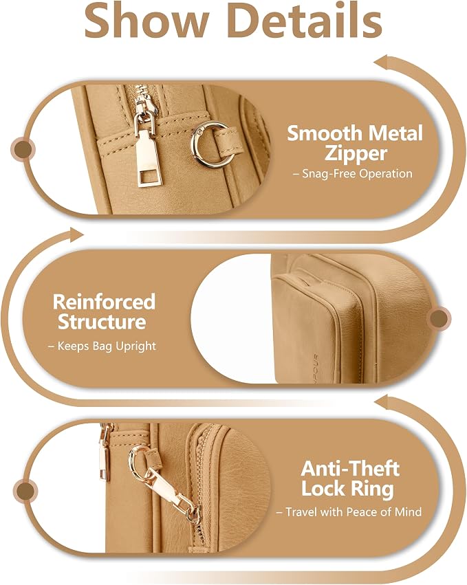 Anti Theft Crossbody Bags for Women,RFID Sling Bag Travel Purse,Vegan Leather Cross Body Purses Chest Bag for Travel(khaki) | Multi-Pocket, Structured bag, Any Occasion