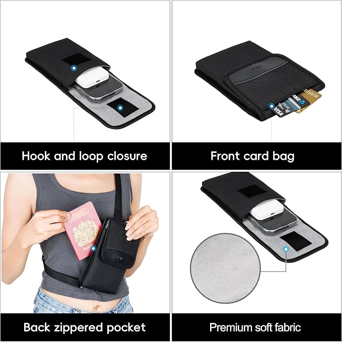 KIWIFOTOS Travel Cell Phone Pouch Belt Pouch, Phone Holster Crossbody Bag with Shoulder Strap for iPhone 17 16 15 14 Pro Max Case Holder with Neck Lanyard Smartphone Walking Passport Wallet
