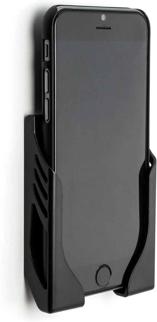 Dockem Damage-Free Wall Mount for iPhone: 14, 13, 12, 11, Pro, Plus, Mini, Pro Max, SE 2/3, XS/X, XS Max, XR, 8/7, 8/7+, S22, S21, S20: 3M Command Strip Adhesives: Koala Mount Wall Dock [Black]