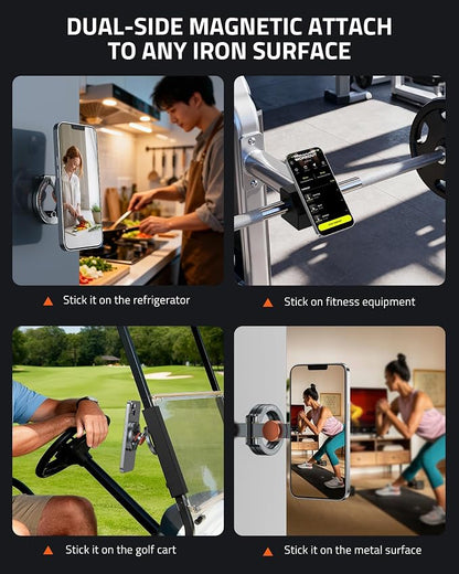 Magnetic Phone Stand with Spinner,Dual Rings Holder,360° Magnetic Phone Ring Grips,Compatible with iPhone 17/16/15/14/13/12 Series&MagSafe for Gym Office Travel Tiktok,Stress Relief Fidget Spinner