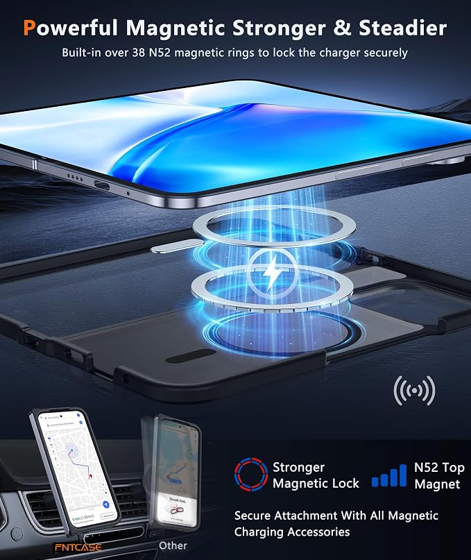 FNTCASE for Google Pixel 10-Pro-Fold Magnetic Case: Translucent Matte Textured Military Grade Drop Protection Cell Phone Cover - Slim Rugged Durable Shockproof Protective Bumper Cases