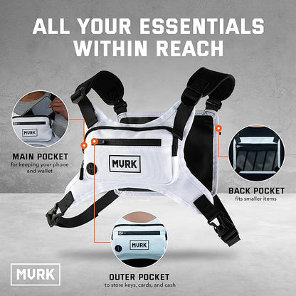 MVRK Water Resistant Running Vest Chest Pack, Phone Holder for Running, Lightweight Training Pack with Reflective Detail