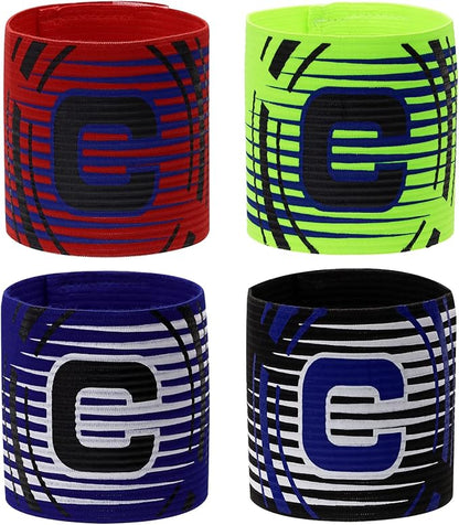 ONLYKXY 4PCS Captain Armbands 8.5x32CM/3.34x12.59inch Adjustable Leader Armband Team Sport Armband for Soccer Basketball Volleyball School Team Competition Coach Players Wrist Arm Bands,Multicolor
