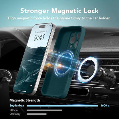 Magnetic for iPhone 16 Pro Max Case, Compatible with MagSafe, [Full Camera Protection][Screen Protector] Silicone Shockproof Protective Phone Case for iPhone 16 Pro Max 6.9", Deep Blue