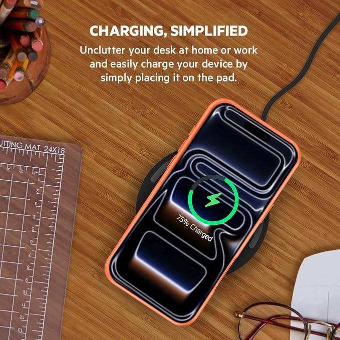 Battery Case for iPhone 17 Pro, Enhanced 10000mAh Portable Protective Wireless Charging Case Support Carplay Compatible with iPhone 17 Pro (6.3 inch) Rechargeable Extended Battery Charger Case-Orange