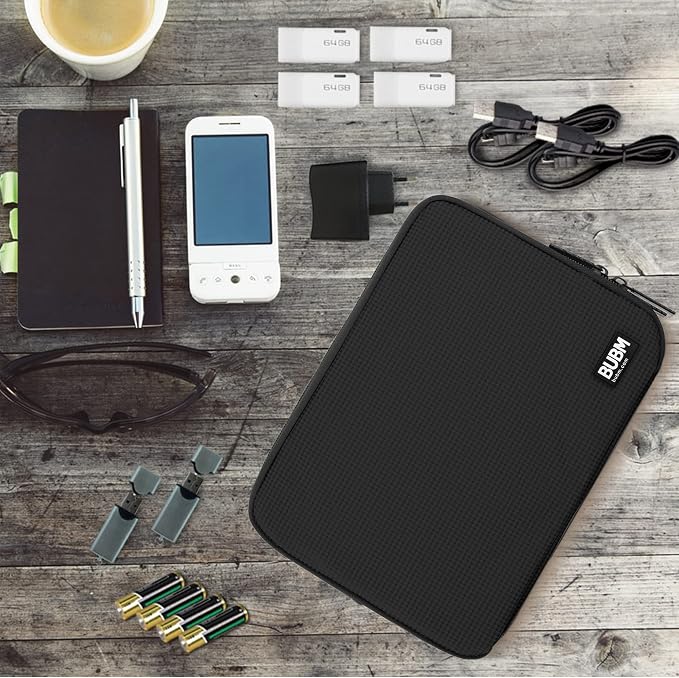 BUBM Double Layer Electronic Accessories Organizer, Travel Gadget Bag for Cables, USB Flash Drive, Plug and More, Perfect Size Fits for iPad Mini (Medium, Black) | Travel Gadget Bag for Cables, USB Flash Drive, Plug and More, Perfect Size Fits for iPad...