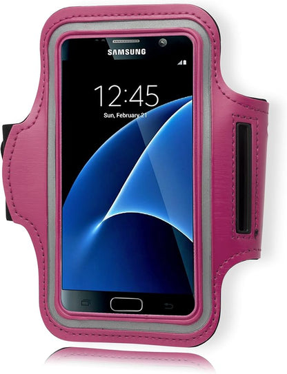 Samsung Galaxy S7 Armband, Bastex Hot Pink Runners Armband Case with Key Slot for Samsung Galaxy S7 G930