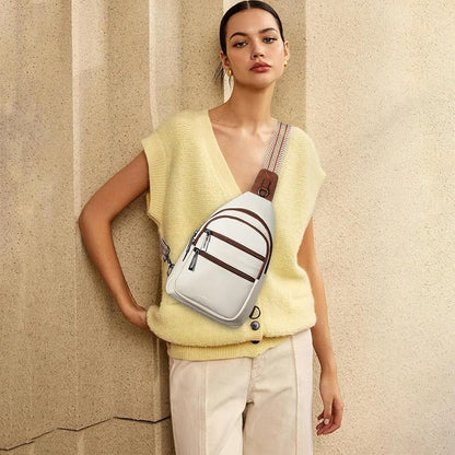 Leresas Sling Bag for Women Crossbody Bags Fanny Pack Sling Purse Backpack Vegan Leather Shoulder Bag Gifts Travel Handbag Anti Theft Beige