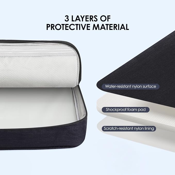LENTION Double-Layer Cable Organizer Bag Portable Travel Digital Storage | Portable Carry Case Fits Power Bank, Earphone, Charger, Hard Drive; Waterproof Fabric Keeps Digital Accessories Tidy on Trip