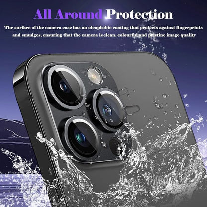 Camera Lens Protector for iPhone 16 Pro/iPhone 16 Pro Max Camera Lens Protector [Strong Adsorption] [Not Easy to Break] Metal Tempered Glass Rear Camera Screen Cover - Black