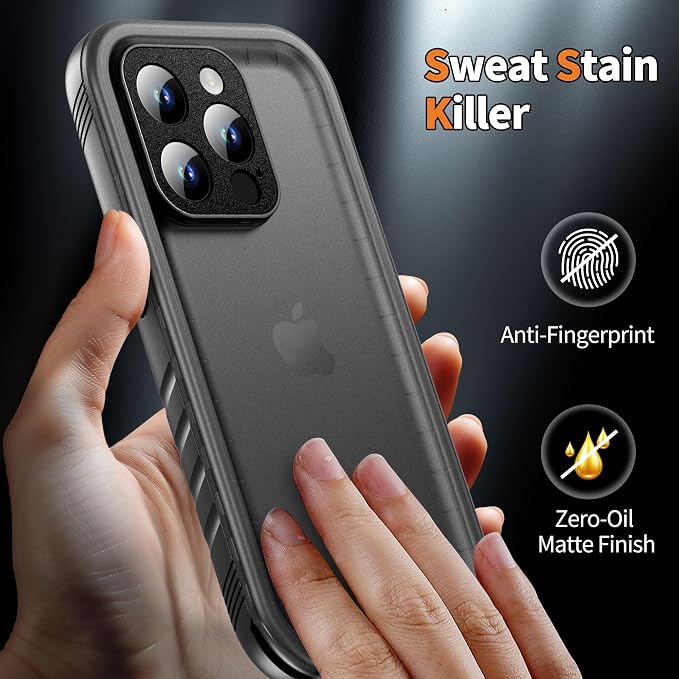 Cozycase Compatible with iPhone 14 Pro Waterproof Case - Full Body Shockproof Dustproof Dropproof Built in Screen Protector Rugged Waterproof Case for iPhone 14 Pro 6.1 Inch Black