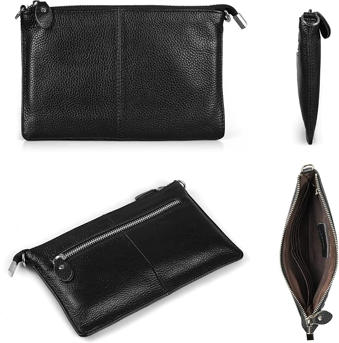 befen Genuine Leather Wristlet Clutch Wallet Purses Small Crossbody Bags for Women with RFID Blocking Card Slots
