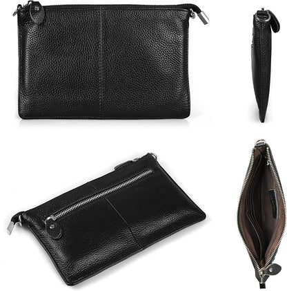 befen Genuine Leather Wristlet Clutch Wallet Purses Small Crossbody Bags for Women with RFID Blocking Card Slots