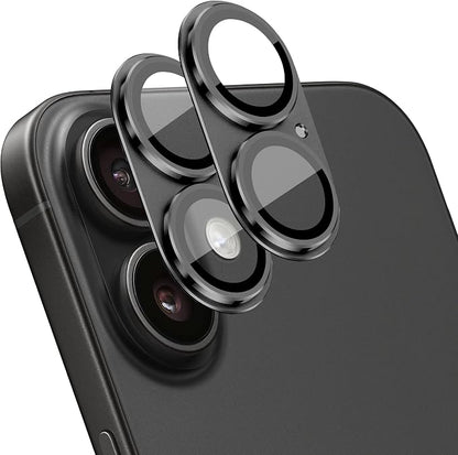 2 Pack Camera Lens Protector for iPhone 17,Metal AR Tempered Glass Rear Camera Screen Cover,Anti-Scratch,Strong Adsorption,Case Friendly, Easy to Install-Black