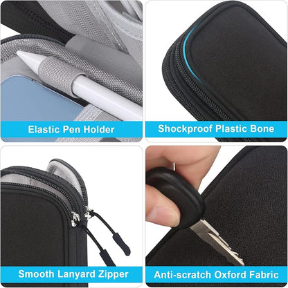 Lacdo Electronic Organizer, Travel Cable Organizer Bag Pouch Tech Electronic Accessories Carry Case Portable Double Layers Charger Case for Cable, Cords, Charger, Phone, Power Bank, Earphone, Black