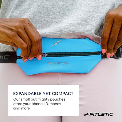 Fitletic Active Lifestyle Fanny Pack & Mini Sports Running Belt For Men & Women – Lightweight, Low Profile- Ultra-Soft Expandable Lycra Pouch - Fits All Phones – Inner Pocket