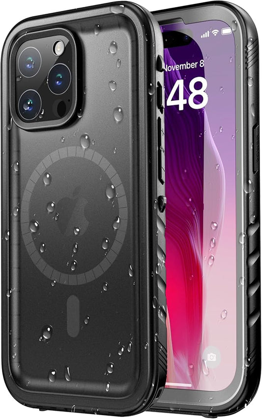 SPORTLINK for iPhone 15 Pro Max Case - IP68 Waterproof Military Protective Full Body Heavy Duty Shockproof 360 Sealed Dustproof with Camera Screen Protector Cover for i Phone 15 Pro Max 6.7" Mag/Black