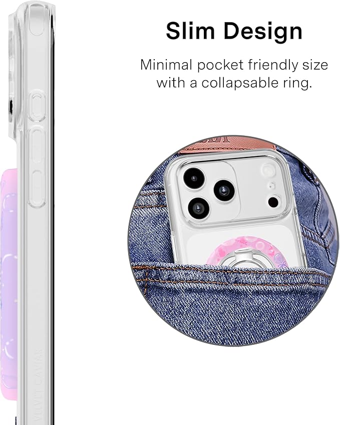 VELVET CAVIAR Compatible with MagSafe Phone Grip 2.0 | Cute Magnetic Ring Holder | Finger Loop Kickstand | Pop On Accessory for iPhone 17, 16, 15, 14, 13, 12 | Glinda's Bubble