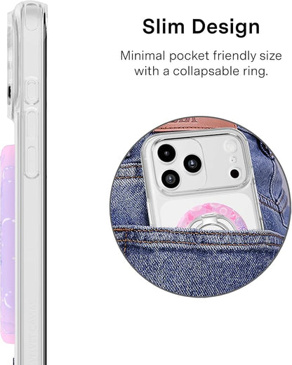 VELVET CAVIAR Compatible with MagSafe Phone Grip 2.0 | Cute Magnetic Ring Holder | Finger Loop Kickstand | Pop On Accessory for iPhone 17, 16, 15, 14, 13, 12 | Glinda's Bubble