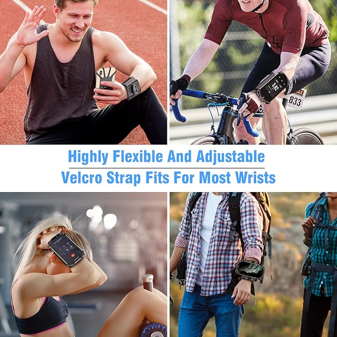 VUP Detachable Running Wrist Band 360°Rotatable for iPhone 17/16/15/14/13/Pro Max/Pro/Mini/12/11, Fits All 4-6.9 Inch Smartphones, with Key Holder,Phone Holder for Hiking Biking (Black)