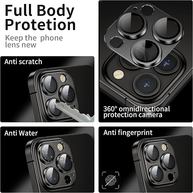 Camera Lens Protector for iPhone 14 Pro / iPhone 14 Pro Max, Alloy Metal Camera Cover with Tempered Glass Screen Protector Accessories,Case Friendly,Scratch Resistant,Easy to Install - Space