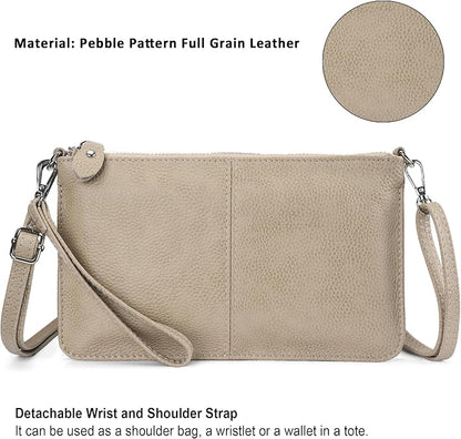 befen Genuine Leather Wristlet Clutch Wallet Purses Small Crossbody Bags for Women with RFID Blocking Card Slots