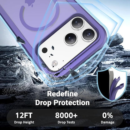 jaroco Magnetic for iPhone 17 Pro Max Case, [Compatible with MagSafe][Military Grade Drop Protection][Heavy Duty Protection][Non-Slip][Shockproof] 2-Layer Durable Bumper Phone Case 6.9''-Dark Purple