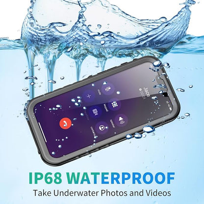 SPORTLINK Compatible with iPhone 14 Pro Waterproof Shockproof Case - Full Body Heavy Duty/Underwater/Dustproof/Rugged 360 Protective/Military Grade 6.1 Inch with Camera Screen Protector (Black)