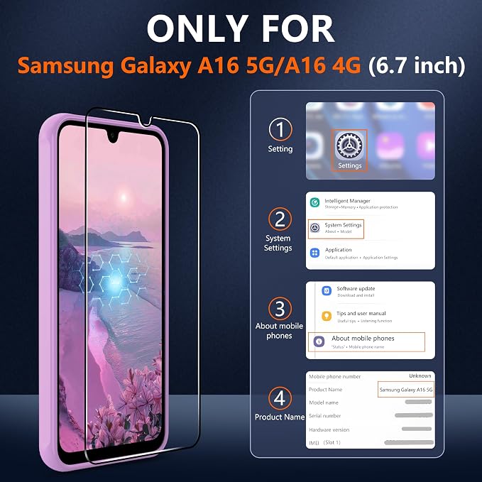 Compatible for Samsung Galaxy A16 5G Phone Case: A16 Case [Mag-Safe Fit] with 2PC Tempered Glass Screen Protector,Matte Translucent Soft-Touch Skin/Full Body Protection for Cell Phone A 16 Cover,Pink