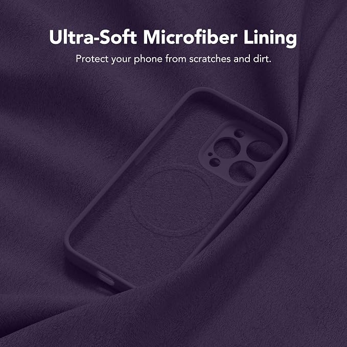 Magnetic for iPhone 15 Pro Max Case, Compatible with MagSafe, [Full Camera Protection][Screen Protector] Silicone Shockproof Protective Phone Case for iPhone 15 Pro Max 6.7", Deep Purple