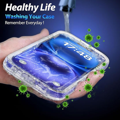 SPORTLINK for iPhone 16 Waterproof Case - Shockproof Dustproof Case with Built-in Clear Screen Protector, Full Body Heavy Duty Sealed Protective Cover for i Phone 16 6.1" Frosted Clear